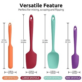 Espátula de silicona resistente a altas temperaturas: U-Taste 315ºC a prueba de calor, de grado alimenticio, de goma, raspador de cocina para hornear,