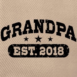 CafePress Grandpa Est. 2018 Cap Unique Adjustable Baseball Hat Khaki
