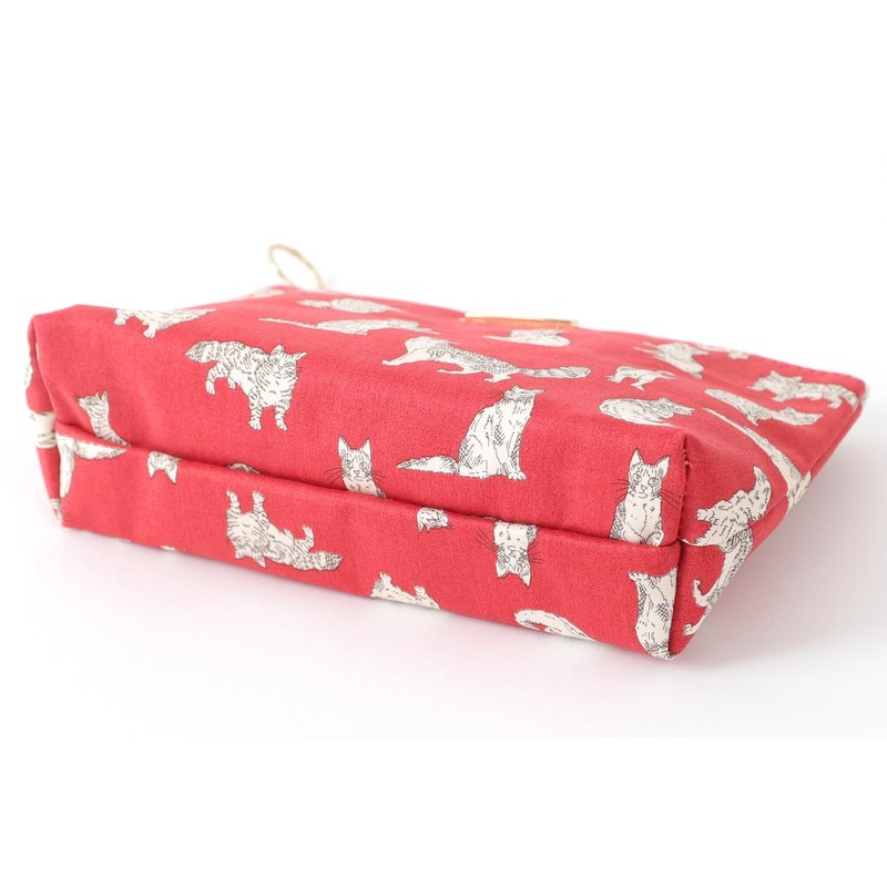 DDintex FLORET LONDON BASIC Pouch, L, Miao, Red, 7.1 x