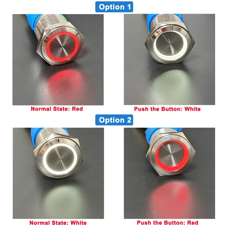 DMWD 16MM Two Colors LED Metal Latching Push Button Switch