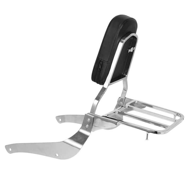 DSISIMO Chrome Backrest Sissy Bar With Luggage Rack Backrest Pad