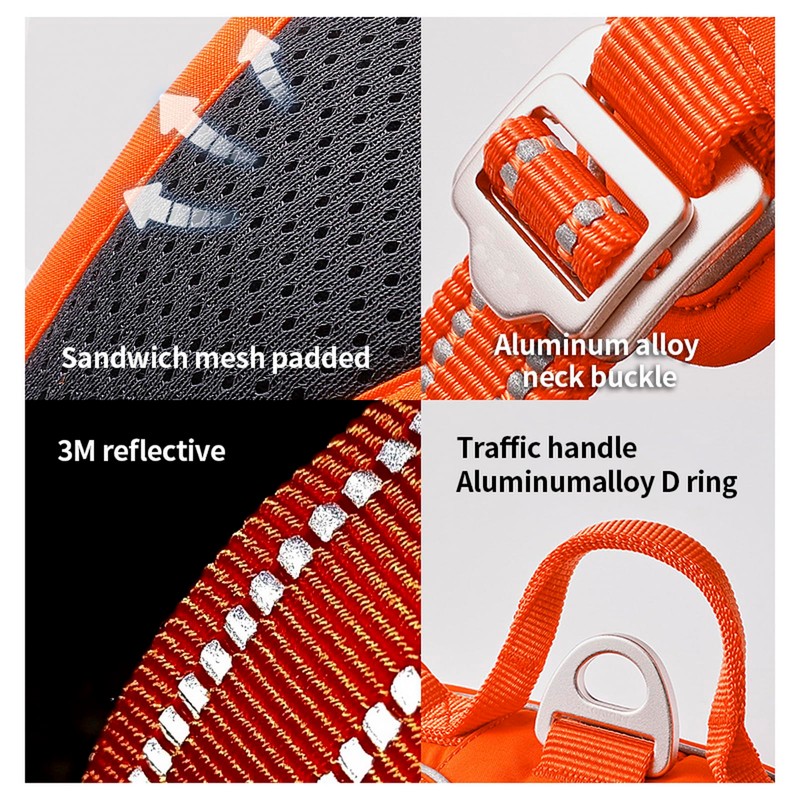 WINHYEPET No-Pull Dog Harness,Adjustable Outdoor Vest Reflective Nylon Soft Pet