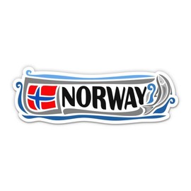 Squiddy Norway Country Flag Travel Souvenir - Vinyl Sticker Decal for Phone, Laptop, Water Bottle (3.5" Wide)