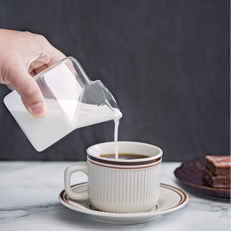 Kawaii Glass Milk Carton Cup Clear Cute Milk Cup Mini