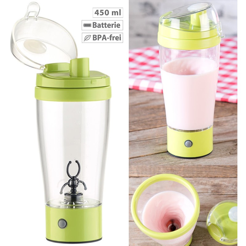Rosenstein & Söhne Shaker: Self-Stirring Drinking Cup with Electric Whisk,