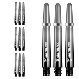 Ruthless Deflectagrip Polycarbonate Dart Shafts | Durable Stems with Springs in Short Length, 36mm, Black & Smokey, 3 Sets (3XS1587)