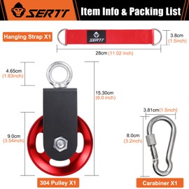 SERTT [2 Pack] Cable Pulley Wheel for Home Gym Pulley System, Upgraded 90mm Aluminium Alloy Gym Pulley for Maximum 660LBS Load