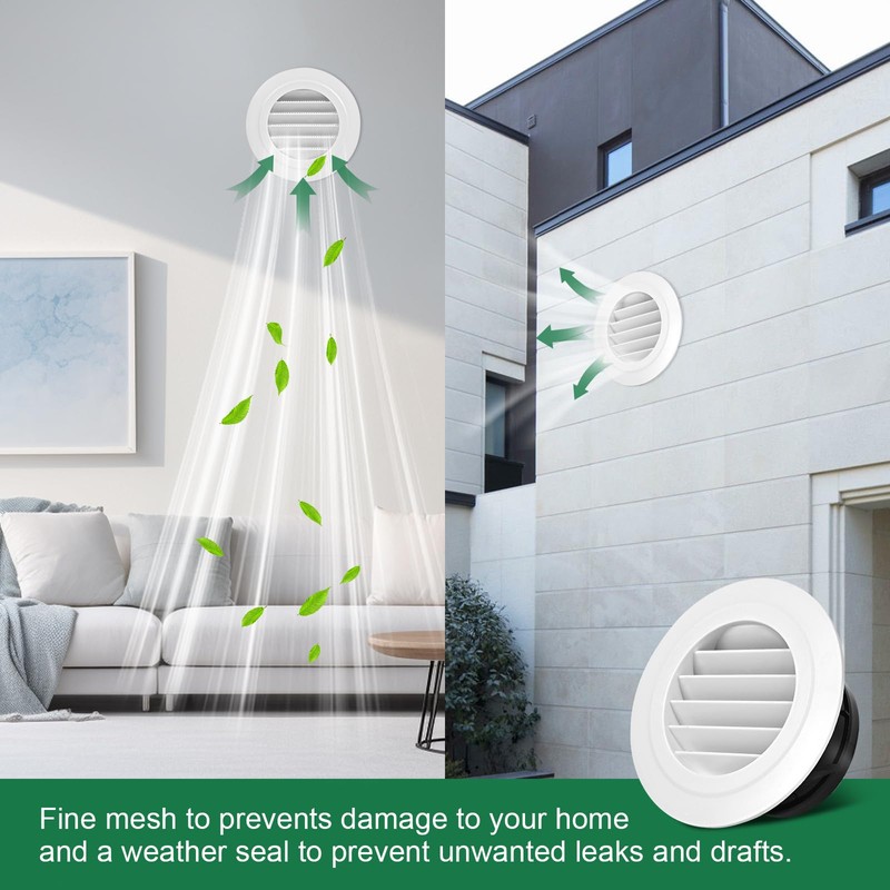 Soffit Vents 4 Inch, Round Exhaust Air Vent Cover with
