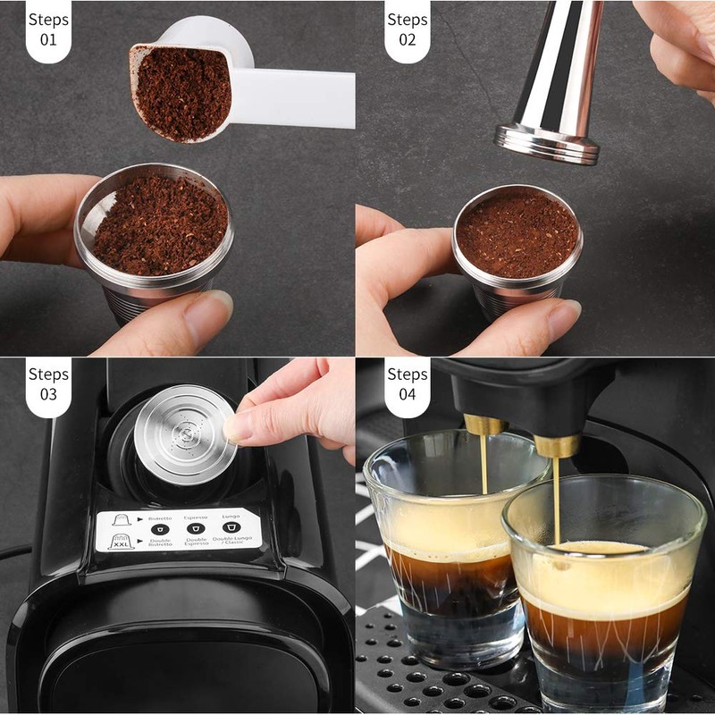 Big Cup Stainless Steel Reusable Coffee Capsule Compatible with L'OR