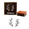 Printtoo Diary Card Square Wooden Rubber Stamp Leaf Wreath Design