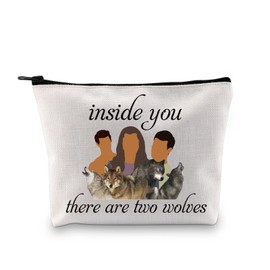 Gzrlyf Team Jacobb Makeup Bag Vampire Movie Fan Gift Jacobb Wolf Lover Cosmetic Bag (two wolves)