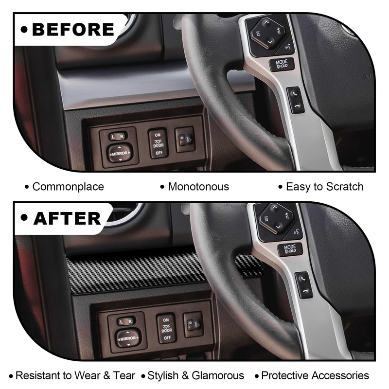 Fancemot Carbon Fiber Center Console Dashboard Panel Cover Compatible with