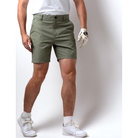 Mens Golf Shorts 7 Inch Inseam, Quick Dry Stretch Casual Lightweight Stretch Flat Front Hybrid Men's Golf Shorts for Men 36 Palegreen