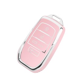 for Toyota Key fob Cover with Keychain, Soft TPU Key Case Protector for Toyota Crown Corolla Cross Grand Highlander Tundra Prius Venza Sequoia Land Cruiser Premium, 4 Buttons