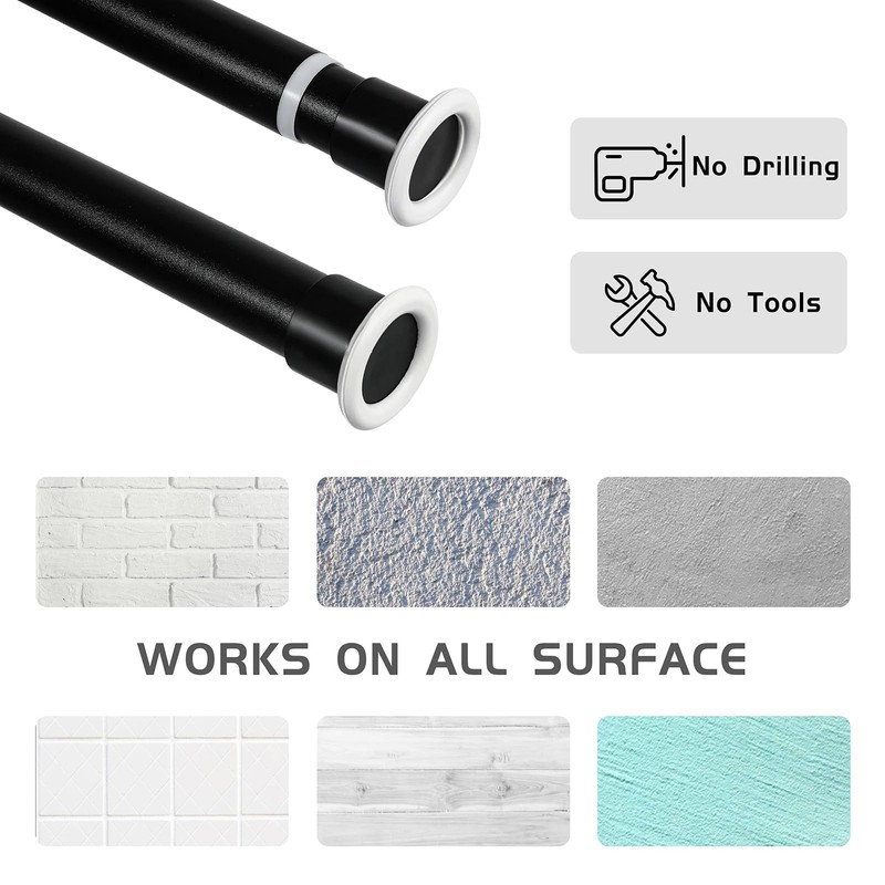 Ginbel Direct Tension Curtain Rod 43 to 122 Inches (3.6