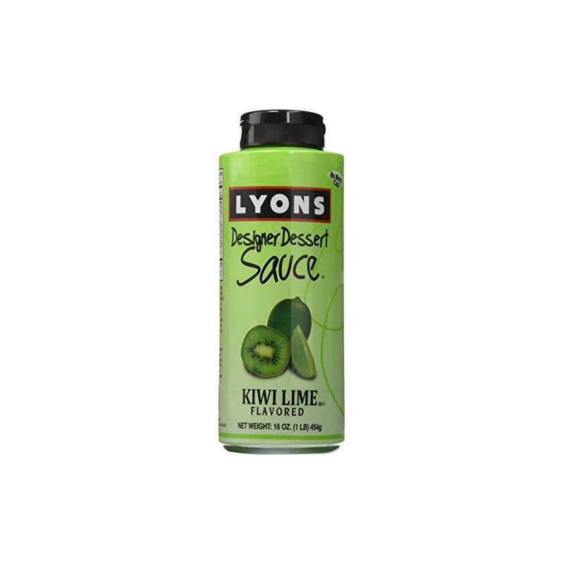 Lyons Kiwi Lime Designer Dessert Sauce Squeeze Bottle, 16 ounces
