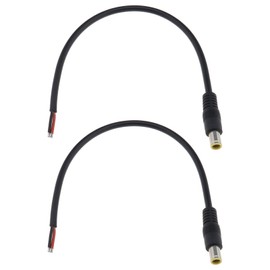 Be In Your Mind 2PCS DC7909 Plug Power Cable 12V DC Male to Bare Wire Open End Power Cable 16AWG DC 7.9 x 5.5mm Hollow Plug Pigtail Cable 30cm for Solar Cell