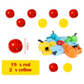 Luckious Plastic Game Ball, Game Replacement Balls,Can be used for Hungry Hippos, 21Pcs Including 19 Red Balls and 2 Yellow Balls