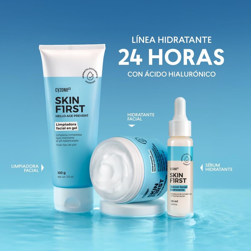 Cyzone - Set Hidratación Skin First, Rutina Facial, Piel Fresca