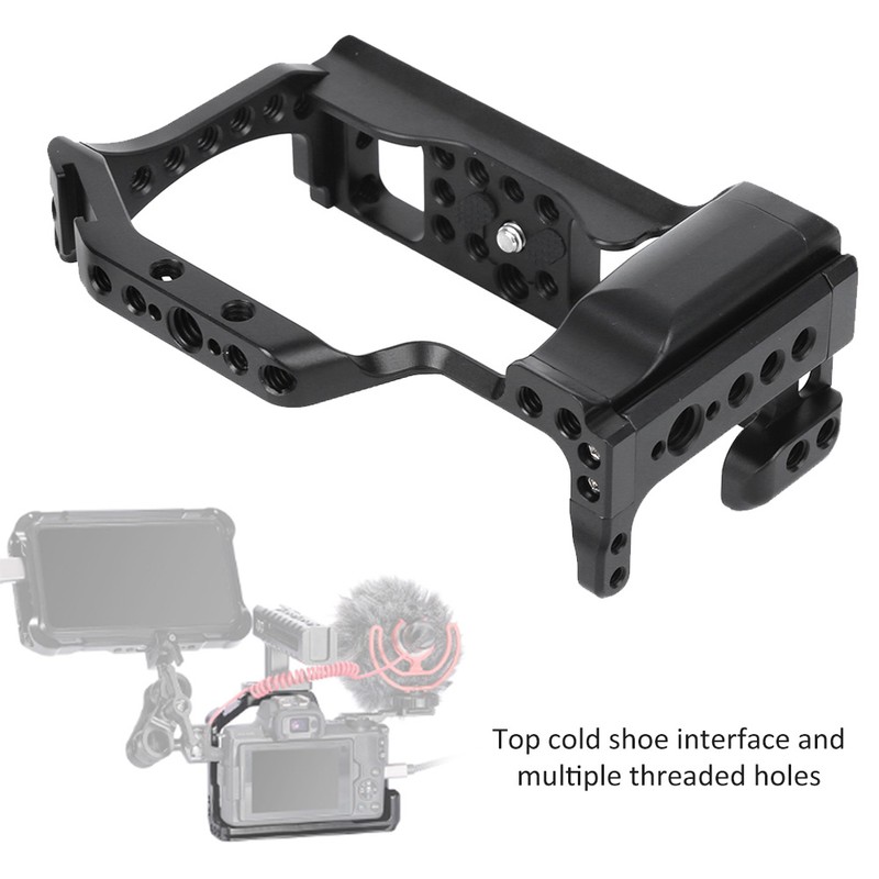 Black Aluminium Alloy Photography Shooting Vlog Camera Cage with Cold