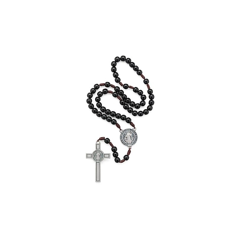 Intercession St. Benedict Holy Medal Rosary (Black)