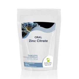 Zinc Citrate 30mg Tablets Zn Element 300% NRV Oral Elemental Xtra 30/60/90/120/180 Veg Pills Supplements (90)