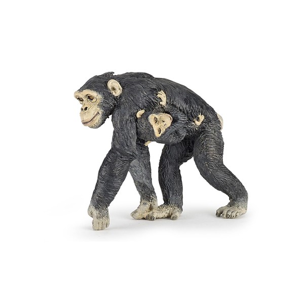 Papo -Hand-Painted - Figurine -Wild Animal Kingdom - Chimpanzee and Baby -50194 -Collectible - for Children - Suitable for Boys and Girls- from 3 Years Old