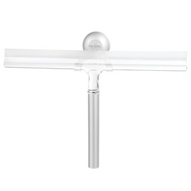 iDesign Metra Ultra Rustproof Aluminum Bathroom Shower Squeegee with Suction Hook - Silver/Clear
