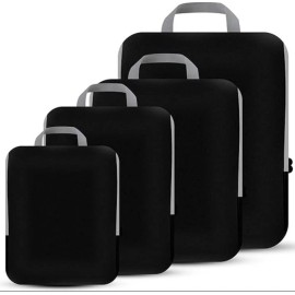 PANDA JOYS 4‑Piece Compression Packing Cubes Set –Expandable Travel Organizers for Carry‑On