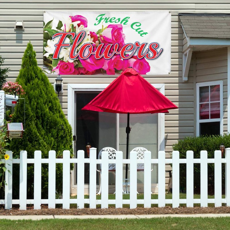 Vinyl Banner Multiple Sizes Fresh Cut Flowers Business B Business
