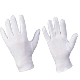 D2D | 12 Pairs - White Work Gloves - Size: 9 - Cotton - Jersey Gloves - Liner Gloves - Serving Gloves - Beauty Glove