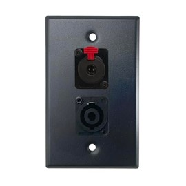 Black PROCRAFT SPL-2X-BK-VAR 1 Gang Stainless Pro Audio Installation Wall Plate Loaded, Made in the USA (Locking 1/4" (TOP), SpeakON Style (BOTTOM))