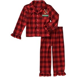Rudolph Red Nosed Reindeer Baby Girls Flannel Pajama Set (24 Months)