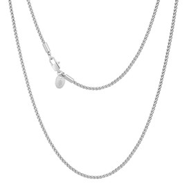 KRKC&CO Gold Chain Men's Silver Chain 2.5/3/4 mm, Thin Cord Chain Rope Chain Wheat Chain Stainless Steel, 18 K Gold/White Gold Plated Fine Braid Chain for Women, Unisex Rope Necklace Gifts, 46-66 cm,