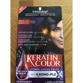 Schwarzkopf Keratin Color Hair Color Permanent 1.0 Onyx Black  10