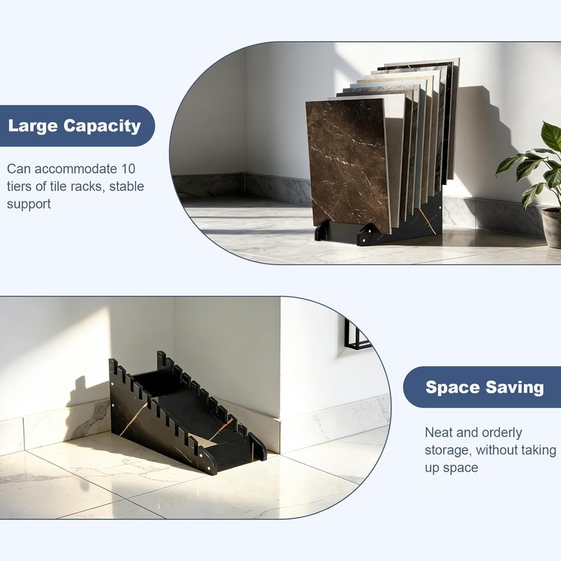 2 Pcs Tile Sample Rack, 10-tier Tile Sample Display Stand,