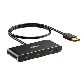 Loryi 3-Port Displayport Splitter,DP1.4 to 3×DP Multi-Monitor Splitter,Single 8K, Dual 4K 120Hz,MST Displayport hub 1 in 3 Out,Windows Only