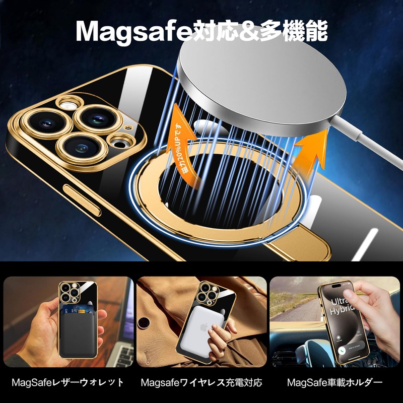 15 Pro Max Case, Compatible with Magsafe, Wireless Charging, Stand