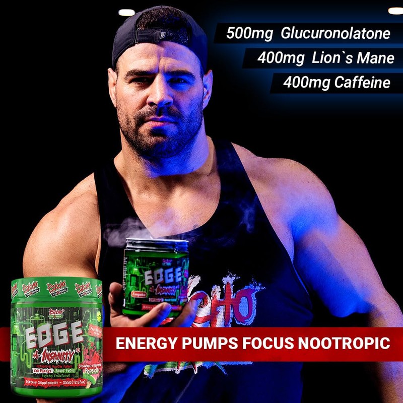 PWO Psycho Pharma Edge of Insanity Most Intense Pre-Workout Powder