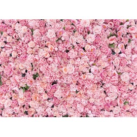 LYWYGG 7x5FT Flower Wall Backdrop Rose Flower Backdrop Pink Flower Wall Engagement Ceremony Backdrop Girl Birthday Background Couple Candlelight Backdrop Studio Photo Studio Backdrop Bedroom CP-314