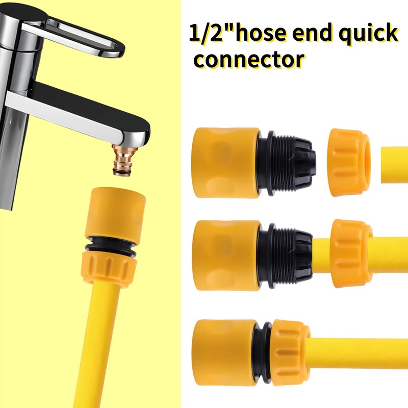 Garden Hoses Connector Kit, Including Hoses End Quick Couplings, 2-in-1