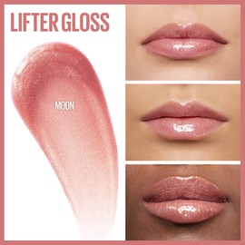 Maybelline Lifter Gloss Lip Gloss Makeup With Hyaluronic Acid, Hydrating, High Shine, Hydrated Lips, Fuller-Looking Lips, 003 MOON, 0.18 Fl Oz