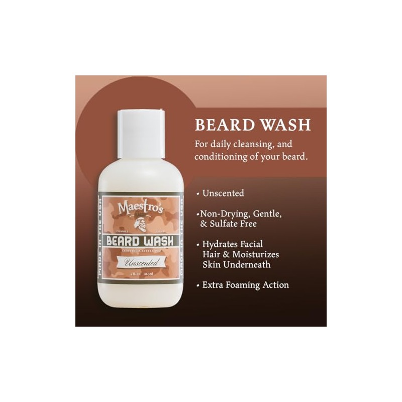 Maestro's Classic Modest Beard Wash, 4 Ounce