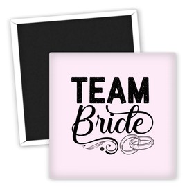 Team Bride Hochzeit mit Eheringen Motiv Kühlschrankmagnet - Hochzeitsmagnet personalisiert - kreative Hochzeitsgeschenke - Braut-Magnet Deko - Geschenkideen Hochzeit - Hochzeitsfeier Deko