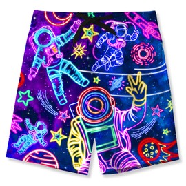 Boy's Swim Trunks Size 14 16 Novelty Space Astronaut Printed Bathing Suit Compression Boxer Liner Swimsuit Surfing Beach Swimming Shorts