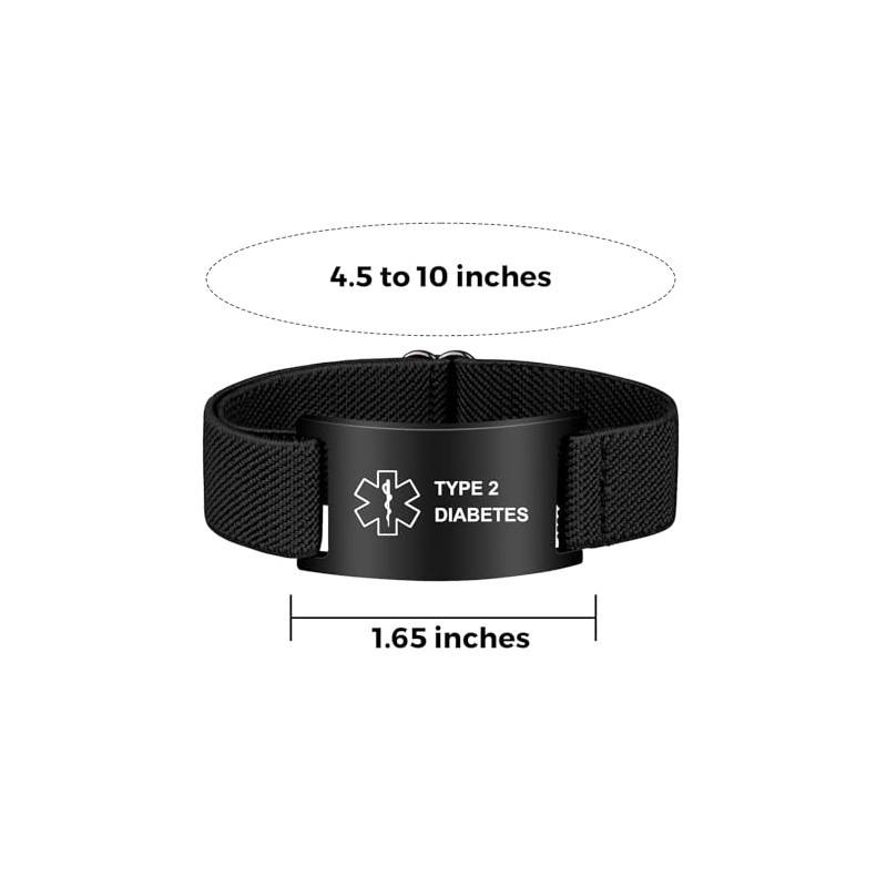 Pulsera personalizada de alerta médica, pulsera de identificación de acero