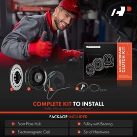 A-Premium Air Conditioner AC Compressor Clutch Kit Compatible with Honda Accord 2008-2012, Crosstour 2012-2015, fit L4 2.4L Only, fit with 10SR15C Compressor