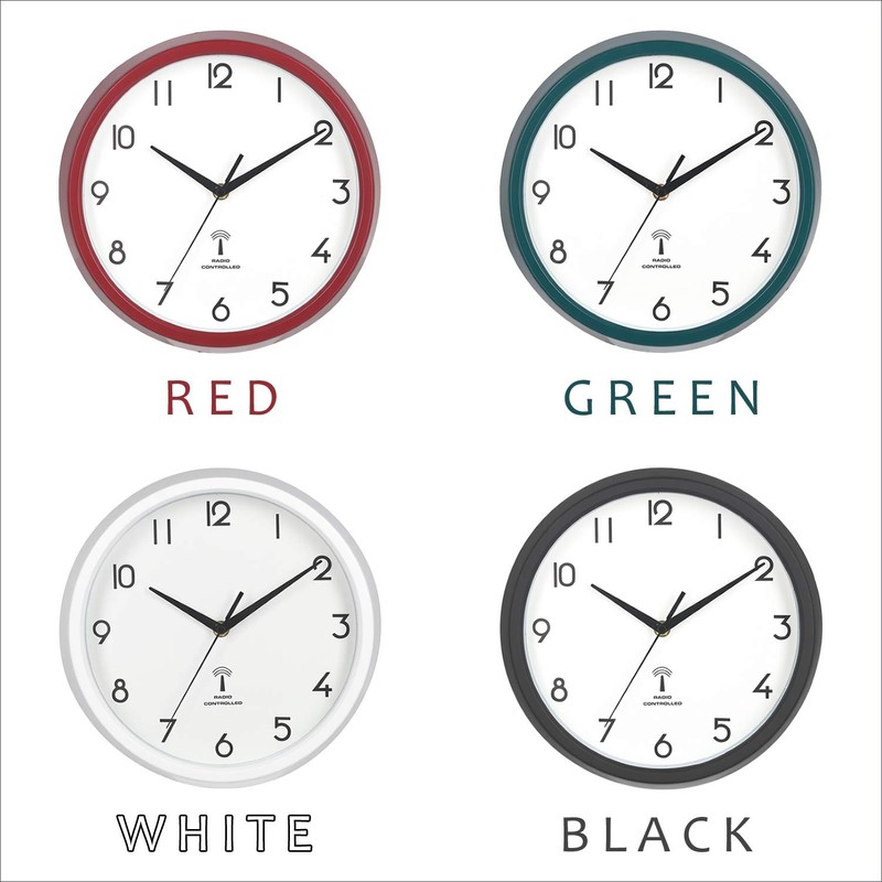 Fujiboeki Wall Clock, Radio Clock, Diameter 10.6 inches (27 cm),