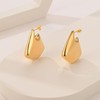 Chunky Big Fin Drop Earrings for Women 14k Gold Plated