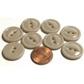 Unbranded 8 Vintage Glossy Cat Eye Light Taupe Plastic 2-hole Buttons 3/4" 19mm NOS 12263